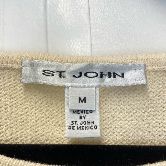 St. John Knit Sleeveless Knit Top Beige Wool Blend - Picture 4 of 6